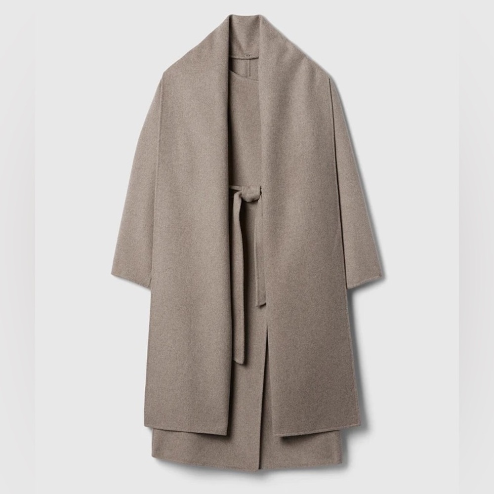 Gap Belted Double-Faced Wool Scarf Coat - sz Small Tall